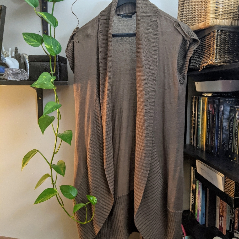 Long Sweater Short sleeve Jacket
